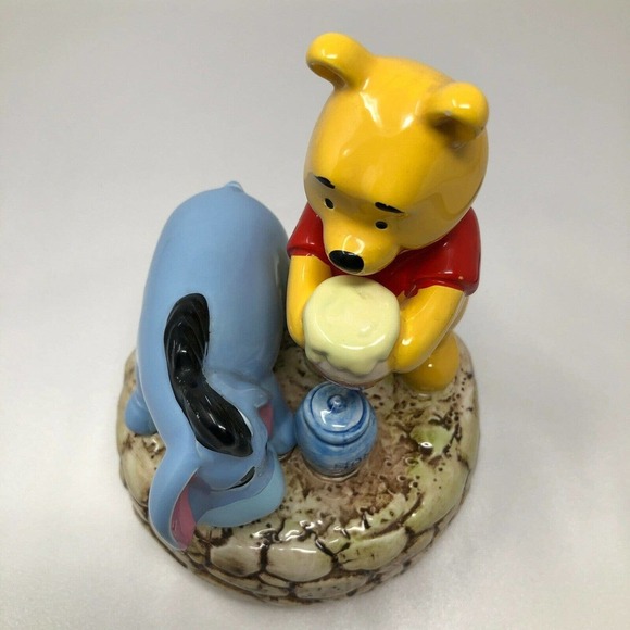 Winnie The Pooh Eeyore Schmid Ceramic Figure With Music Box Vintage Disney Works - Picture 10 of 12